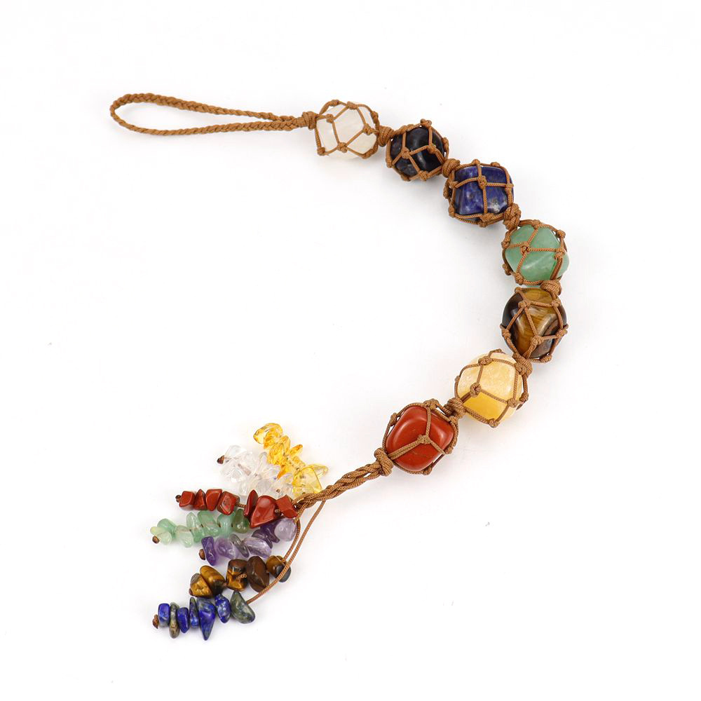 Single stone woven pendant