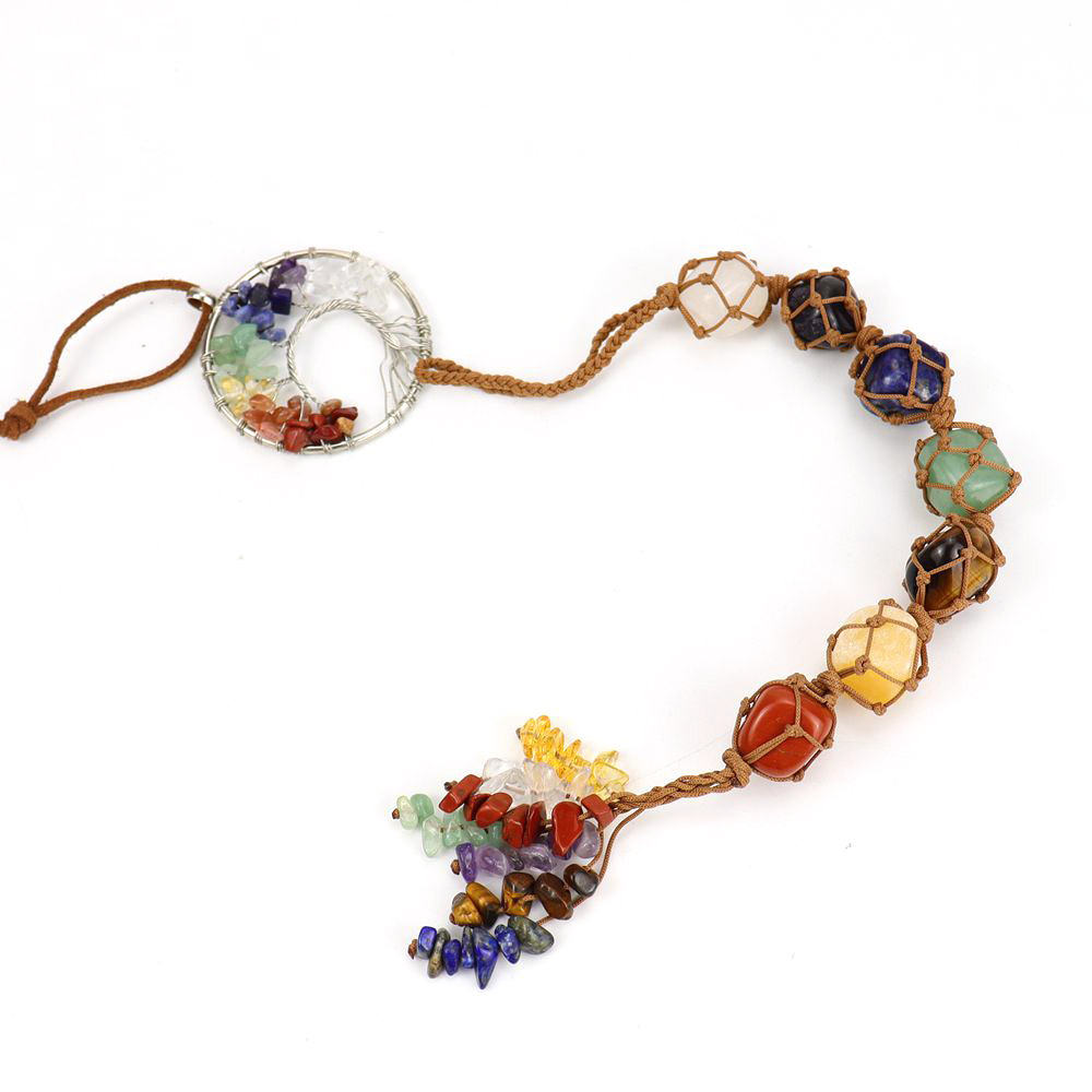 silver curved tree of life pendant