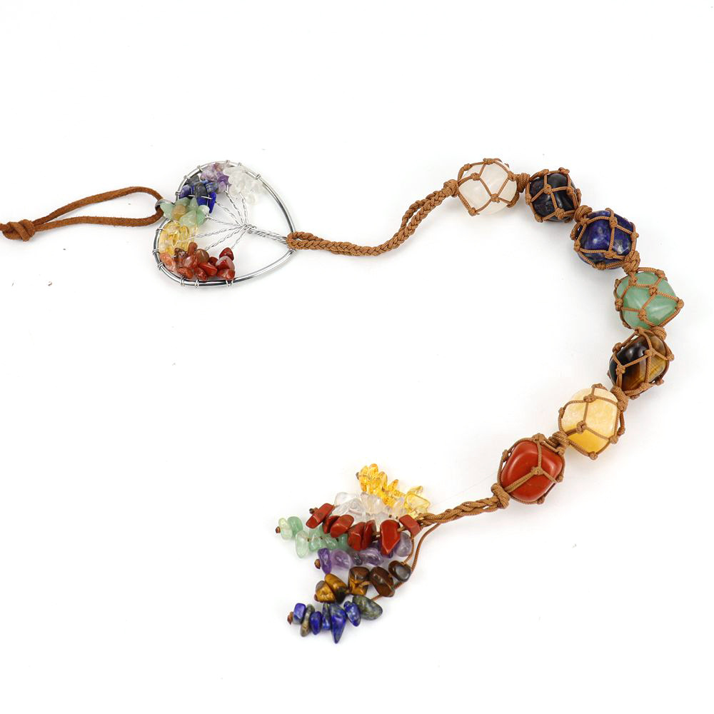 silver heart-shaped ordinary tree of life pendant