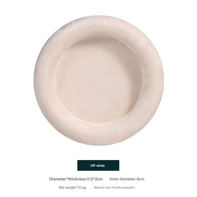Cashmere leather small disc-beige
