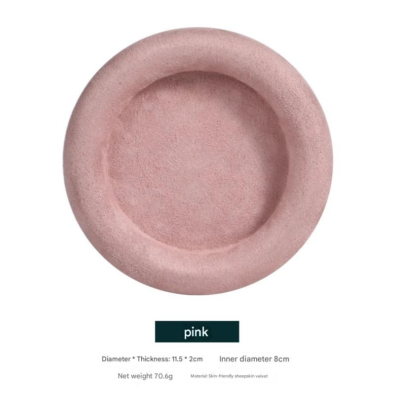 Cashmere leather small disc-pink