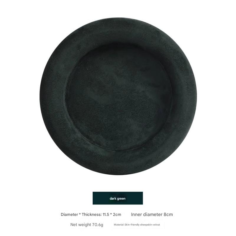 Cashmere leather small disc-navy blue