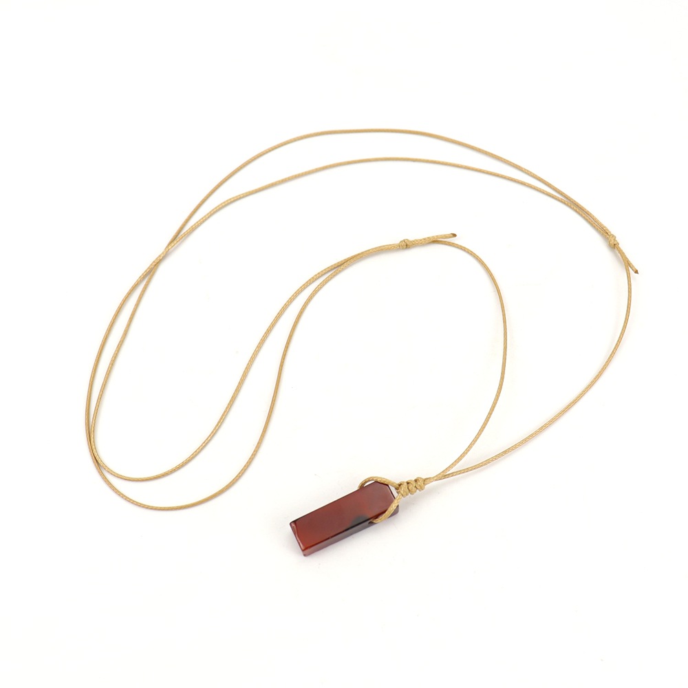 Brown braid red agate