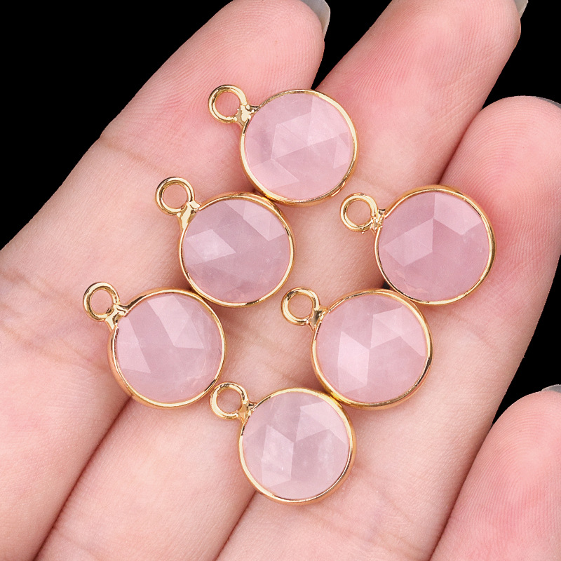 10mm single hanging pink crystal (single)