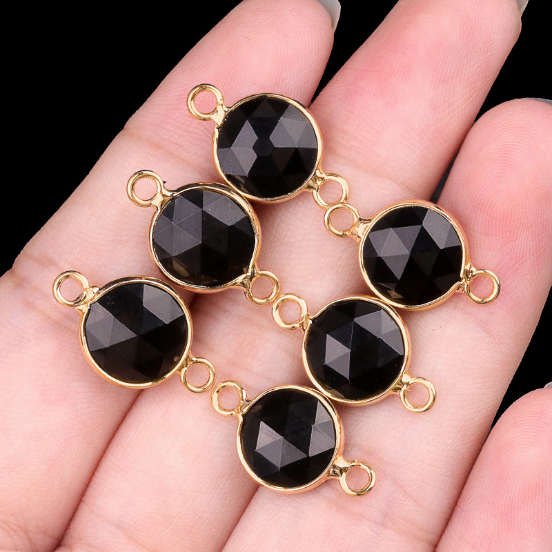 10mm double hanging obsidian (single)