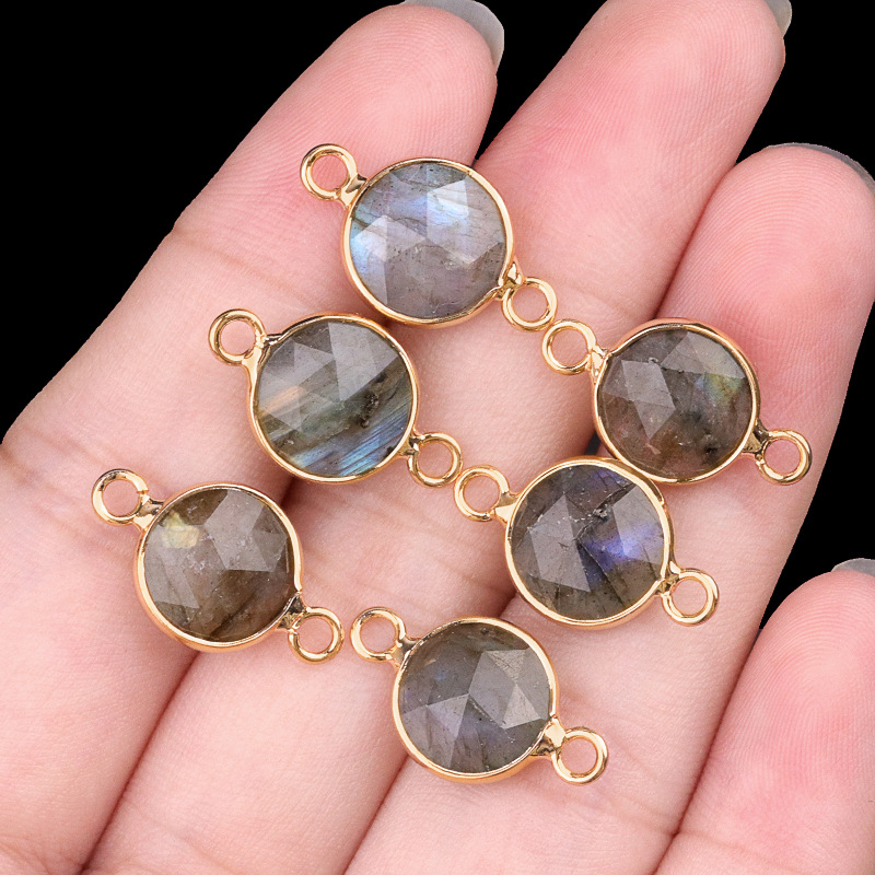 10mm double hanging labradorite (single)