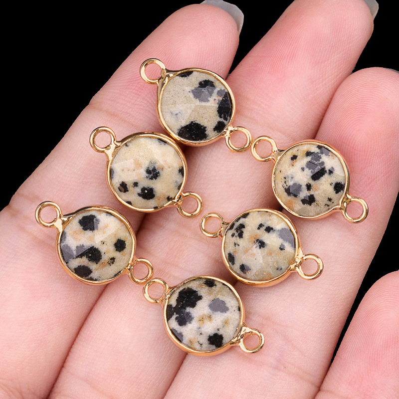 10mm double hanging spotted stone (single)