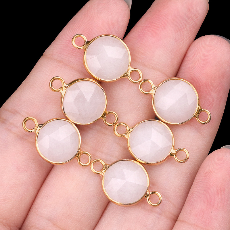 10mm double hanging white jade (single)