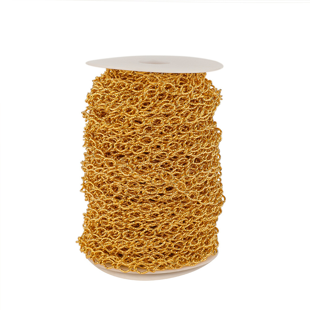 The embossed chain is golden