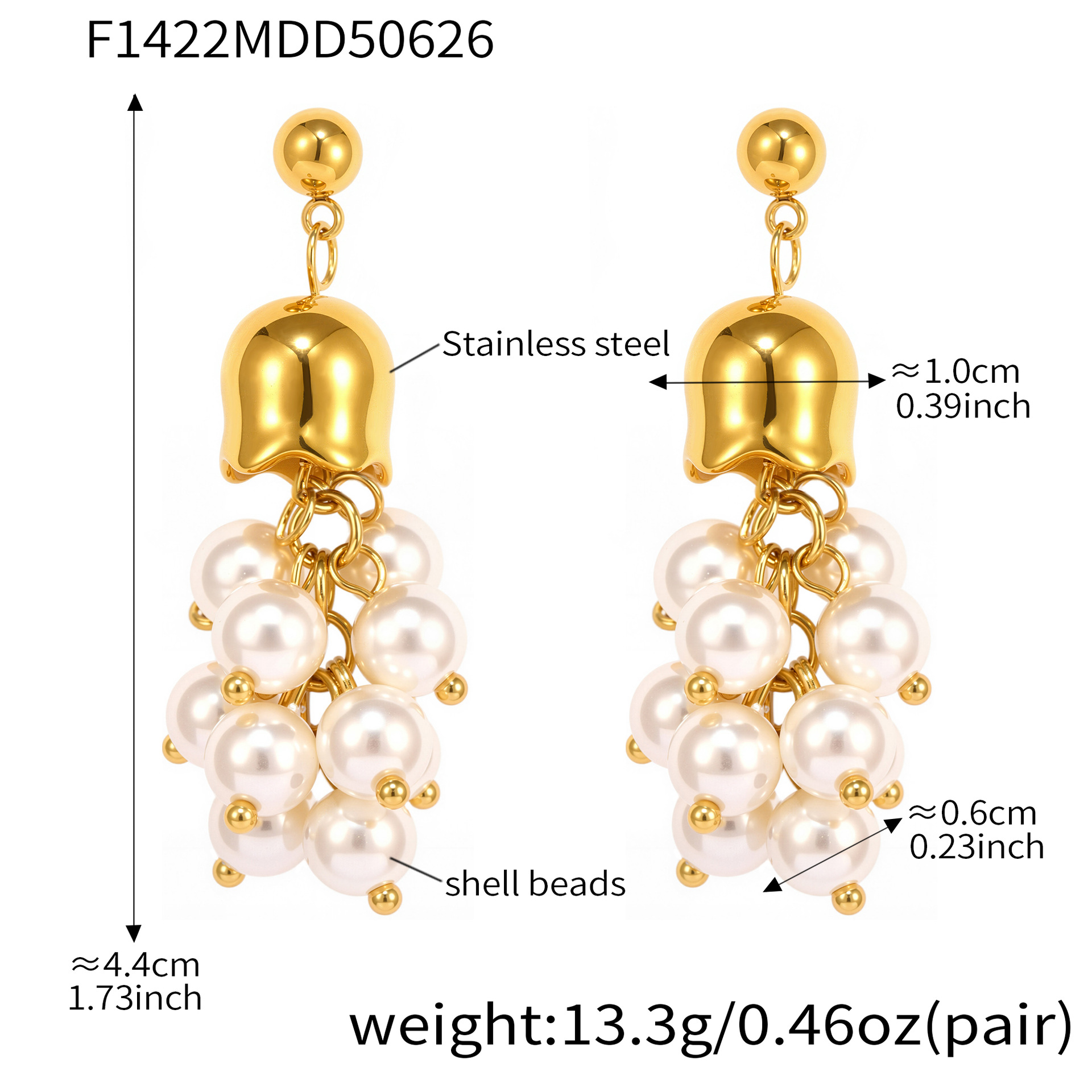 F1422-shijia beibei oval earrings