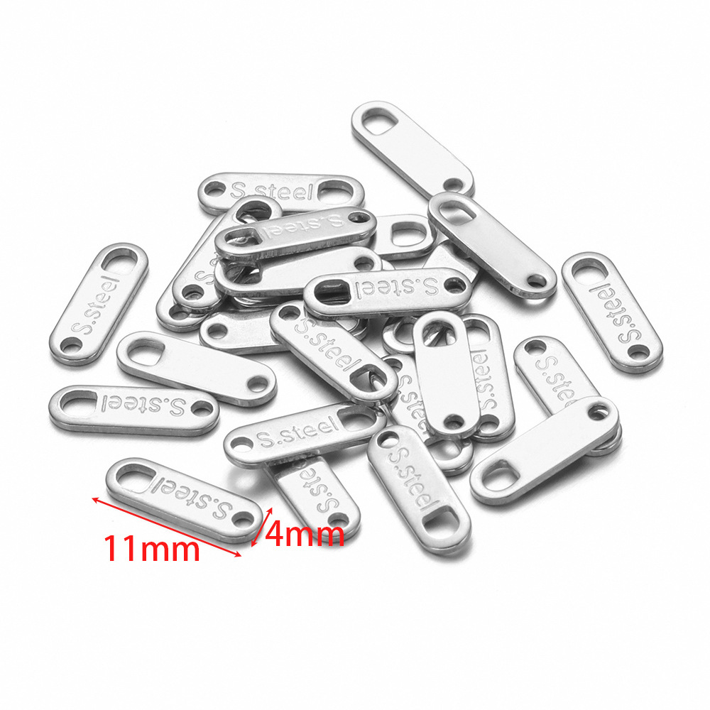 4*11mm engraved s'steel tail piece small tag steel color