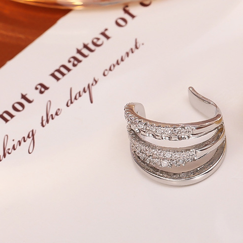 One silver ear bone clip