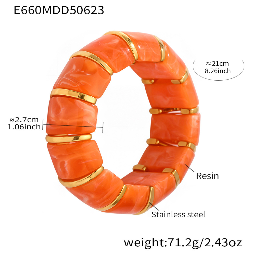 E660-orange elastic bracelet 20cm