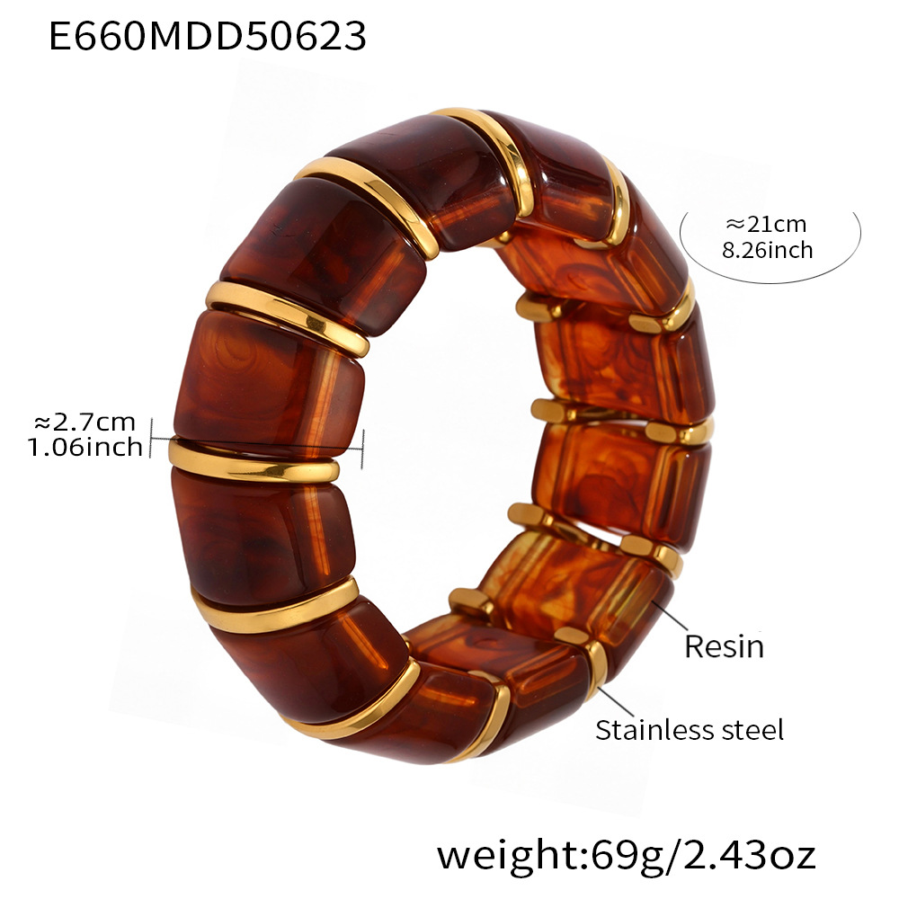 E660-amber elastic bracelet 20cm