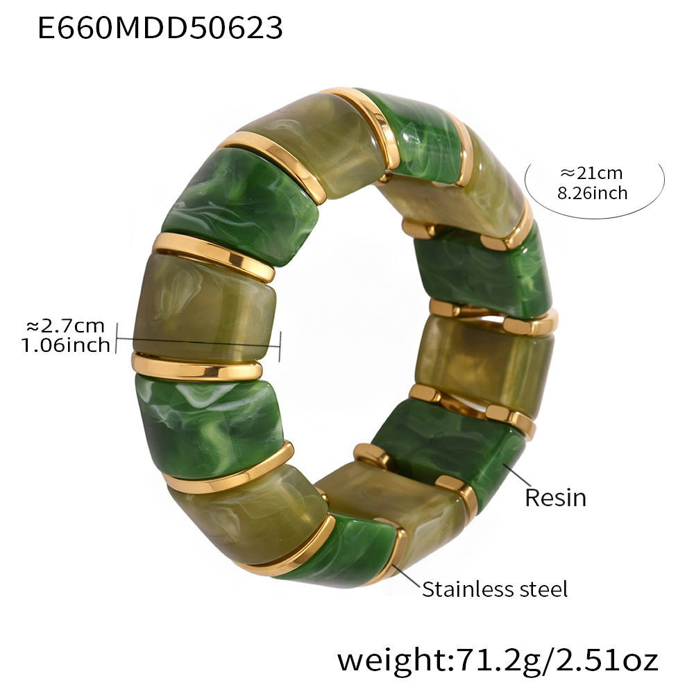 E660-green elastic bracelet 20cm