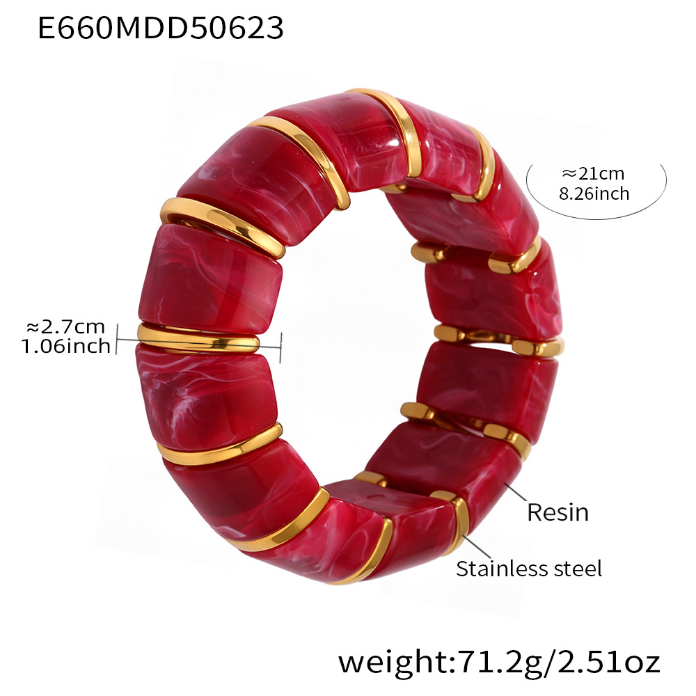 E660-rose red elastic bracelet 20cm