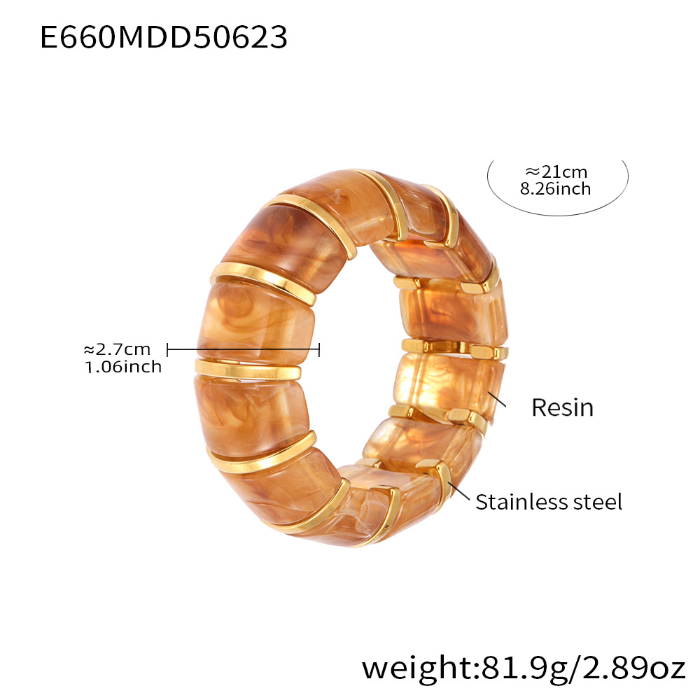 E660-khaki elastic bracelet 20cm