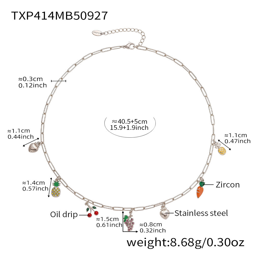 Steel-colored necklace, 16 5cm