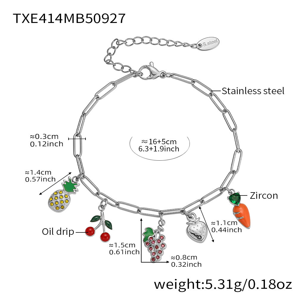 Steel-colored bracelet, 16 5cm