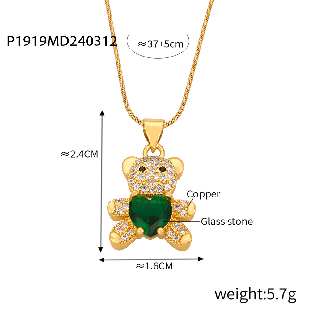 P1919-Green zircon necklace