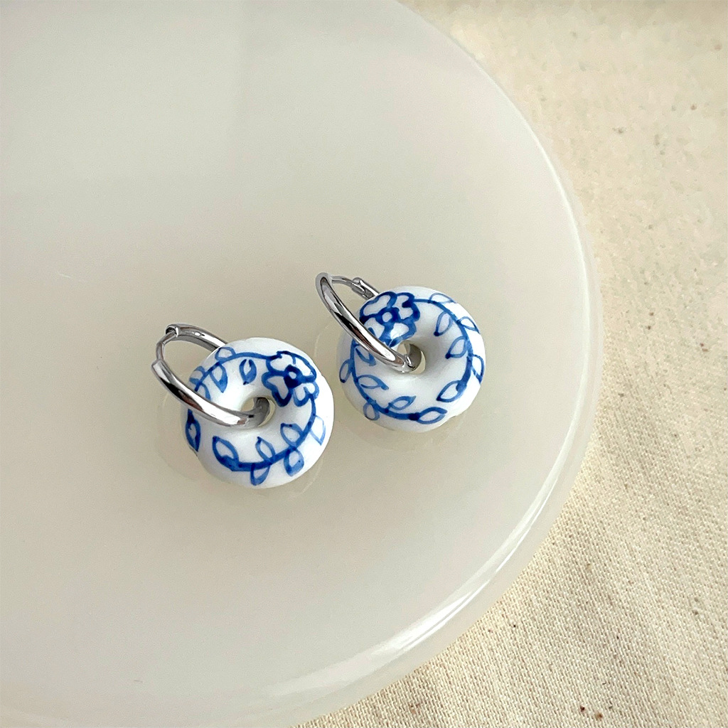 4177 blue and green disc earrings