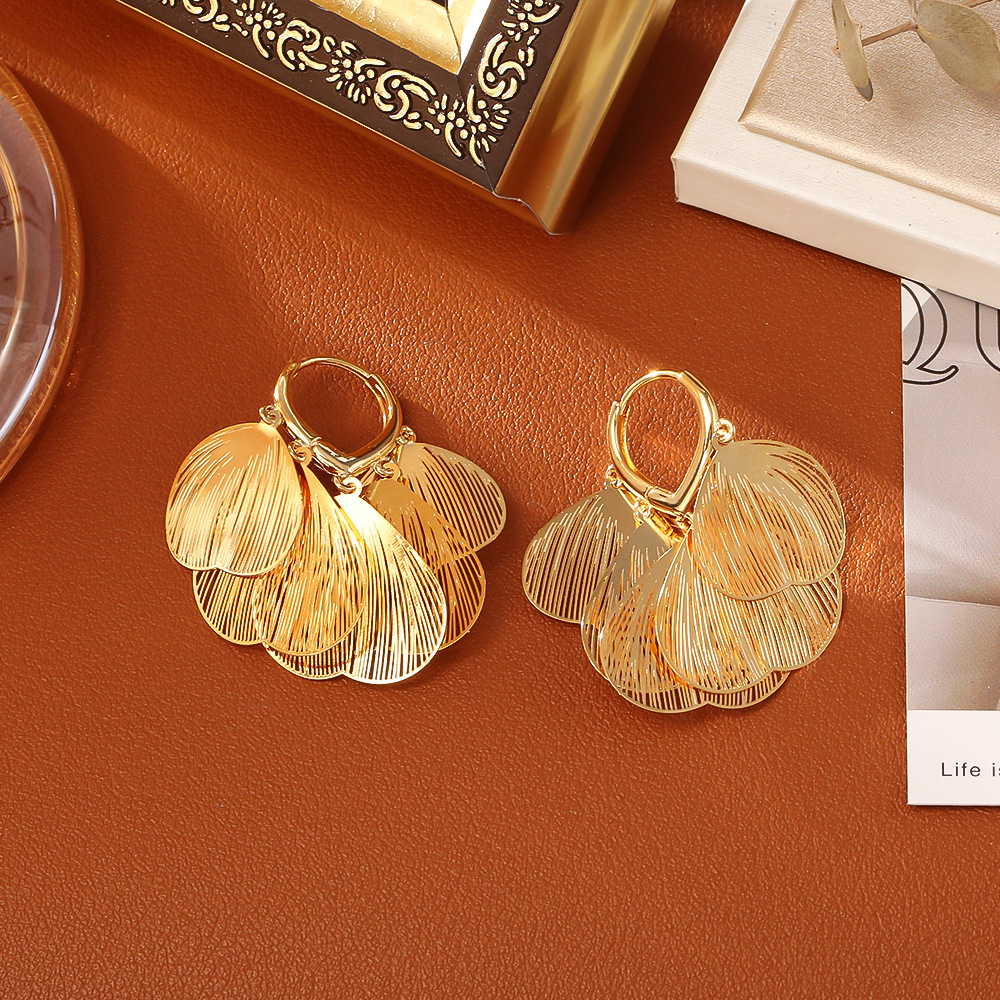 Golden butterfly wing earrings