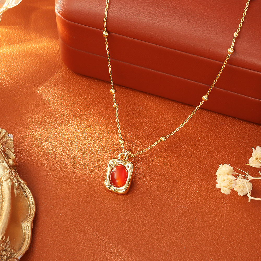 Red agate necklace