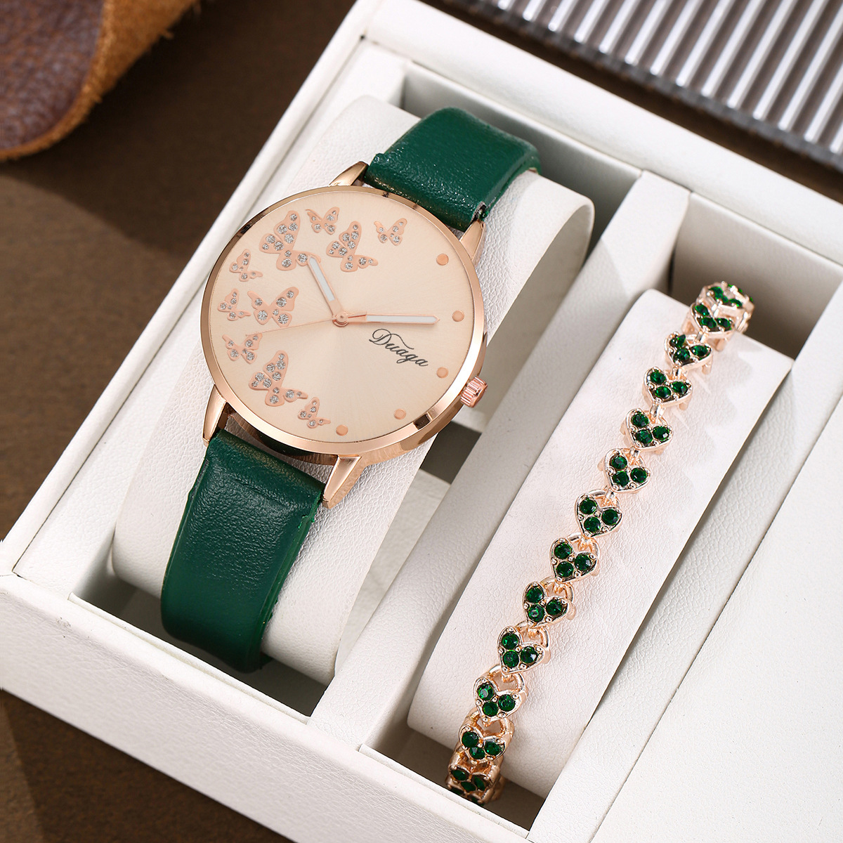 Green Heart Bracelet set