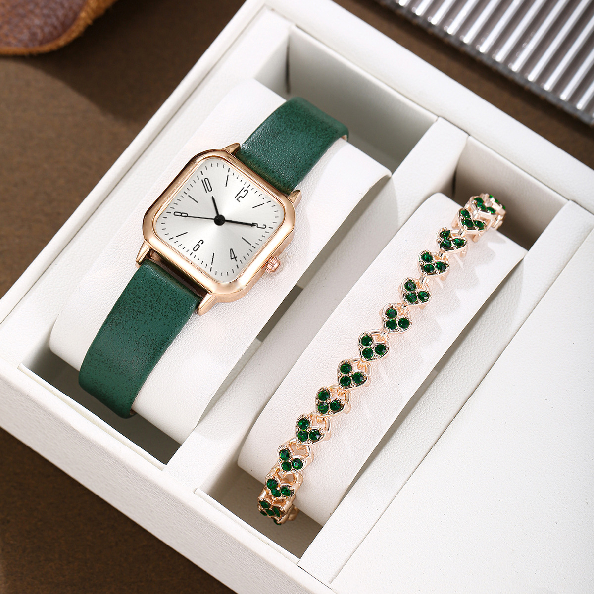 Green Heart Bracelet set