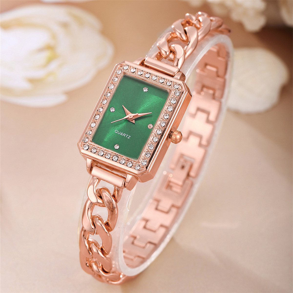 Rose gold green surface