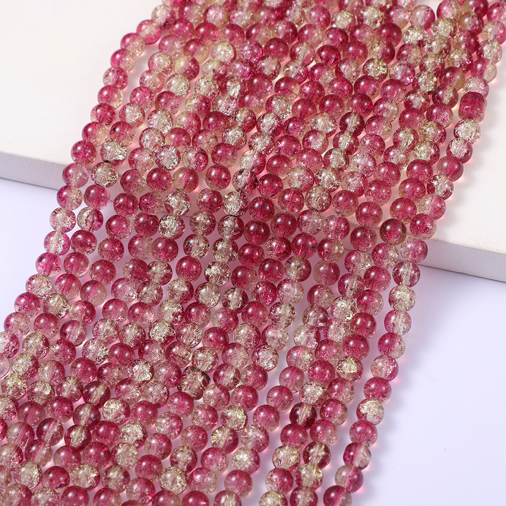 Purple Yellow ice crack beads (85 PCs/strip)