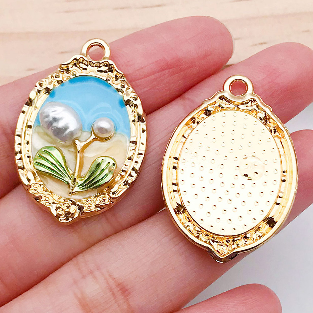 1 dripping blue two-color flower card 31x21mm-21178-3.1g