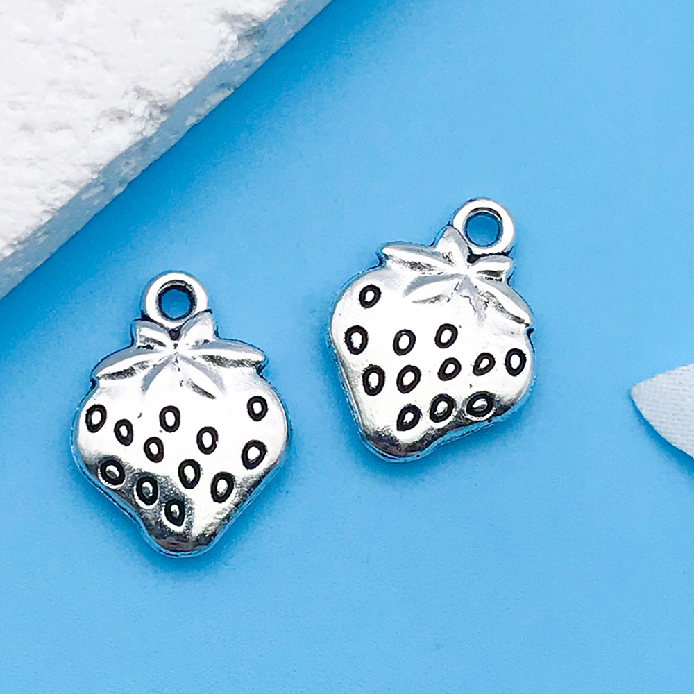 1 ancient silver fruit strawberry 11x15mm-18636-1.2g