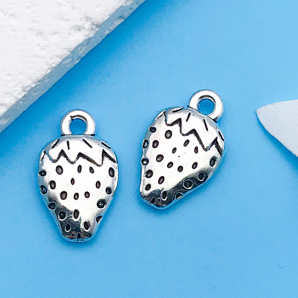 1 ancient silver fruit strawberry 10x16mm-18639-1.4g