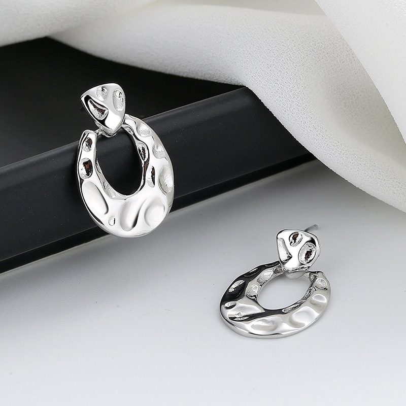 Water drop rock earrings (Silver)