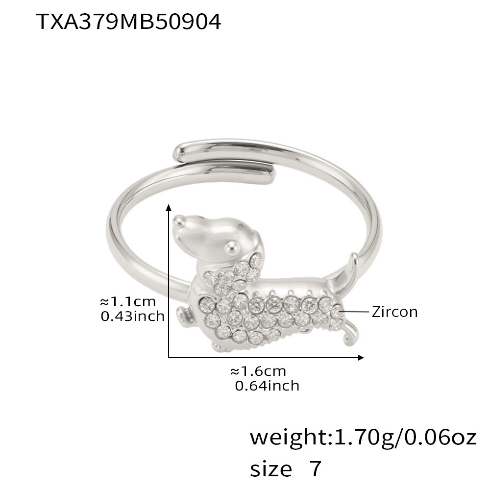 Steel-colored ring size 7