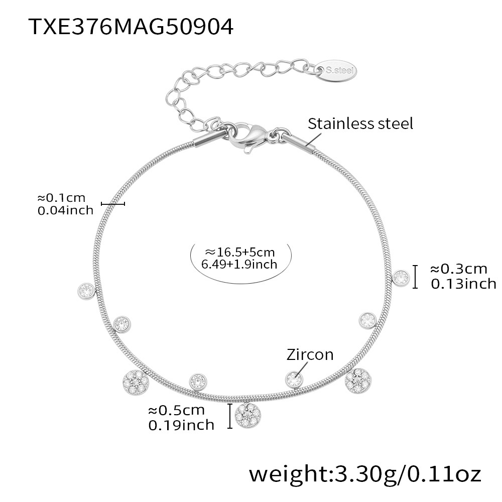 Steel-colored zircon bracelet