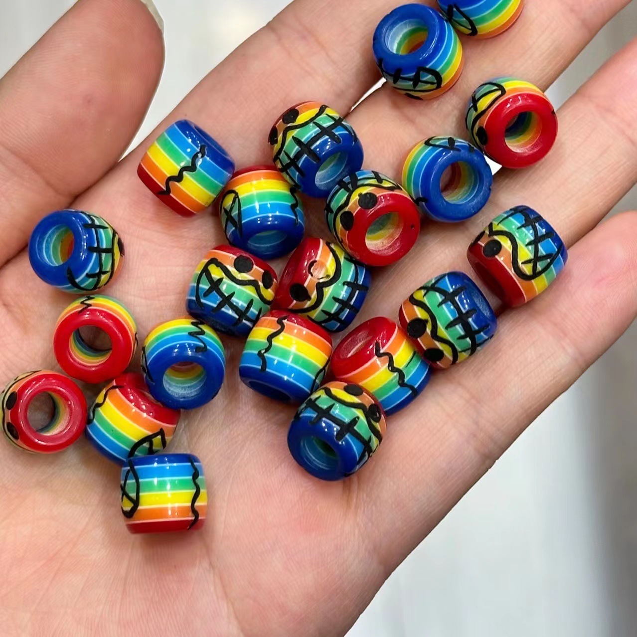 Rainbow feeder A Dai big hole bucket beads