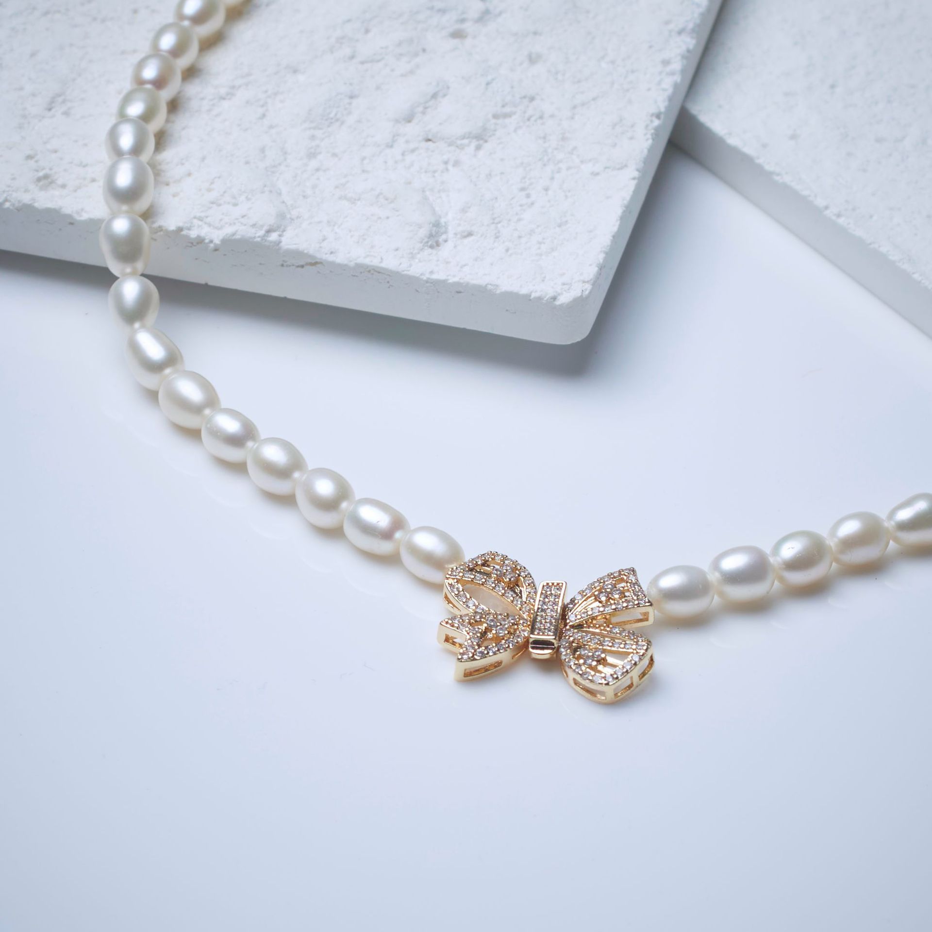 (L310001 copper buckle) 6-7MM beads necklace