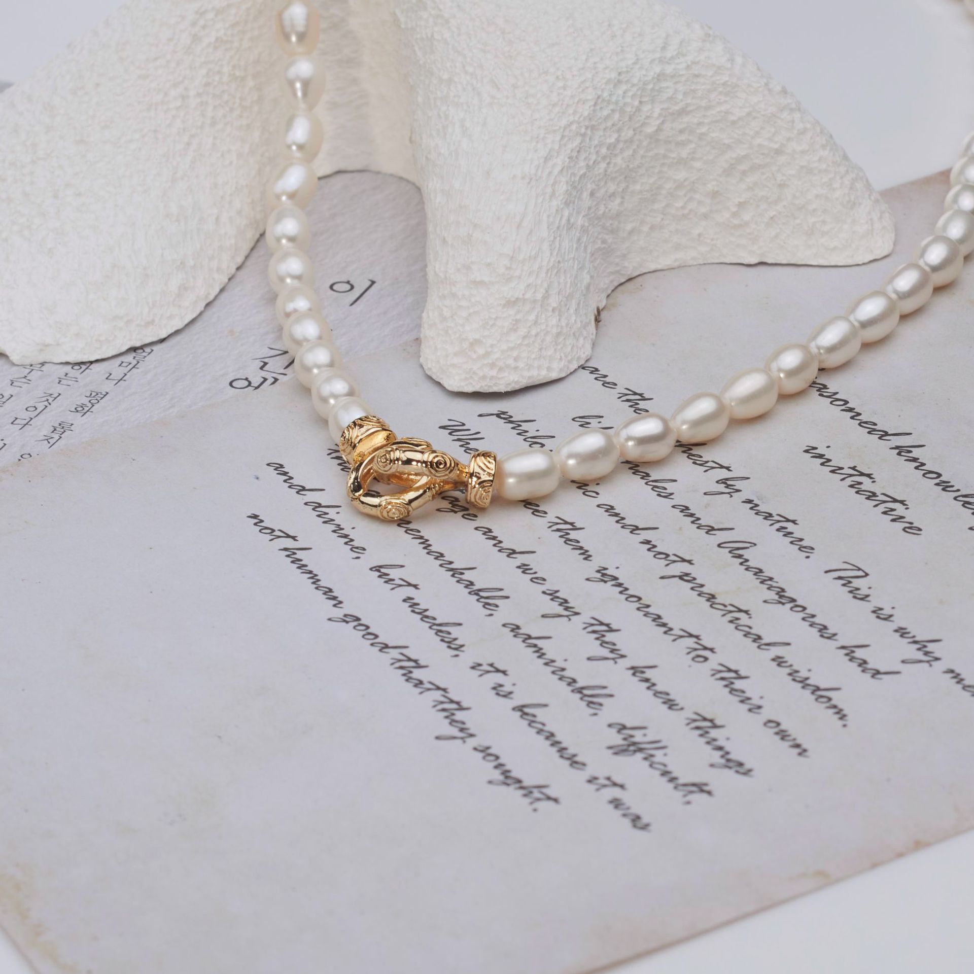 (L310003 copper buckle) 6-7MM beads necklace