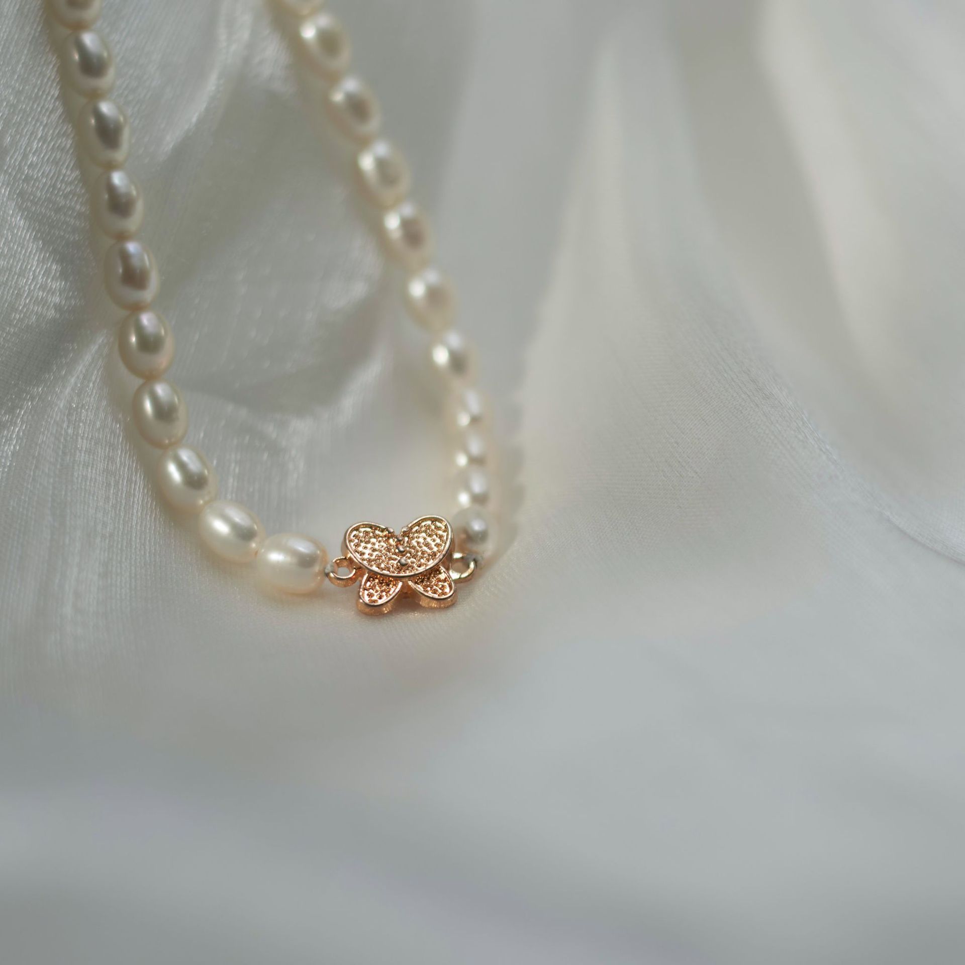 (L310007 copper buckle) 6-7MM beads necklace