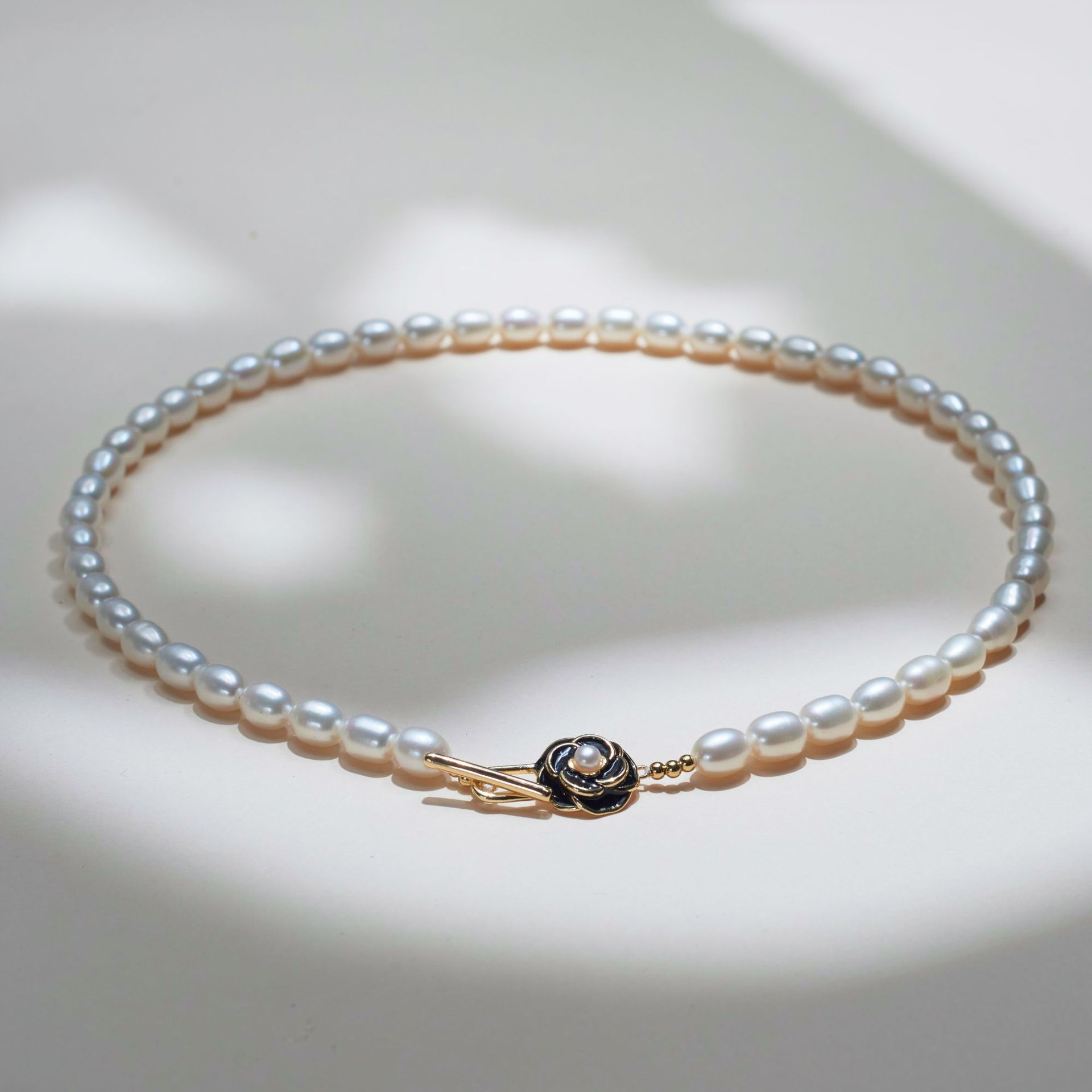 (L310008 copper buckle) 6-7MM beads necklace