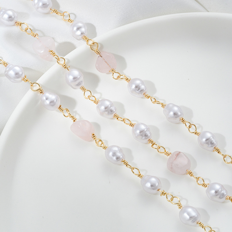 Powder crystal imitation pearl chain half meter