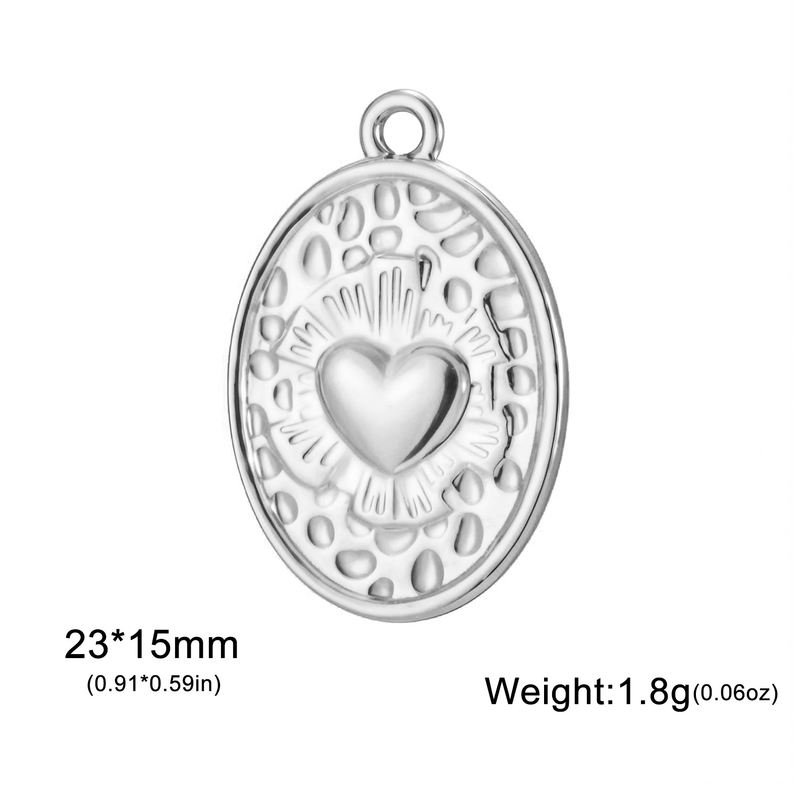 Steel color-oval heart