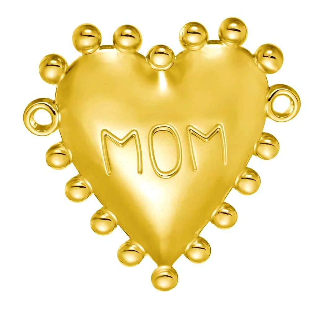 Gold-double hole love ring beads mom