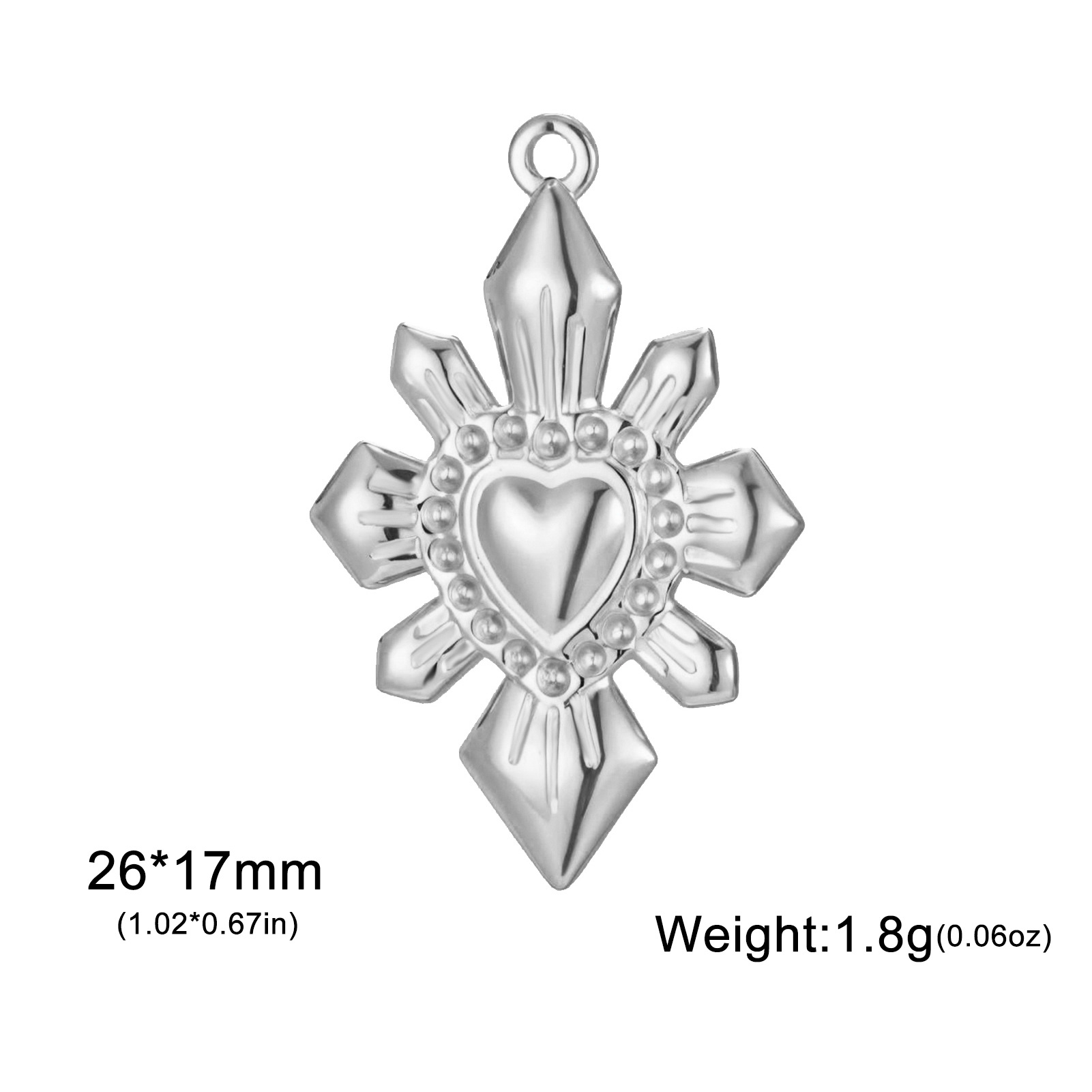 Steel color-diamond arrow heart