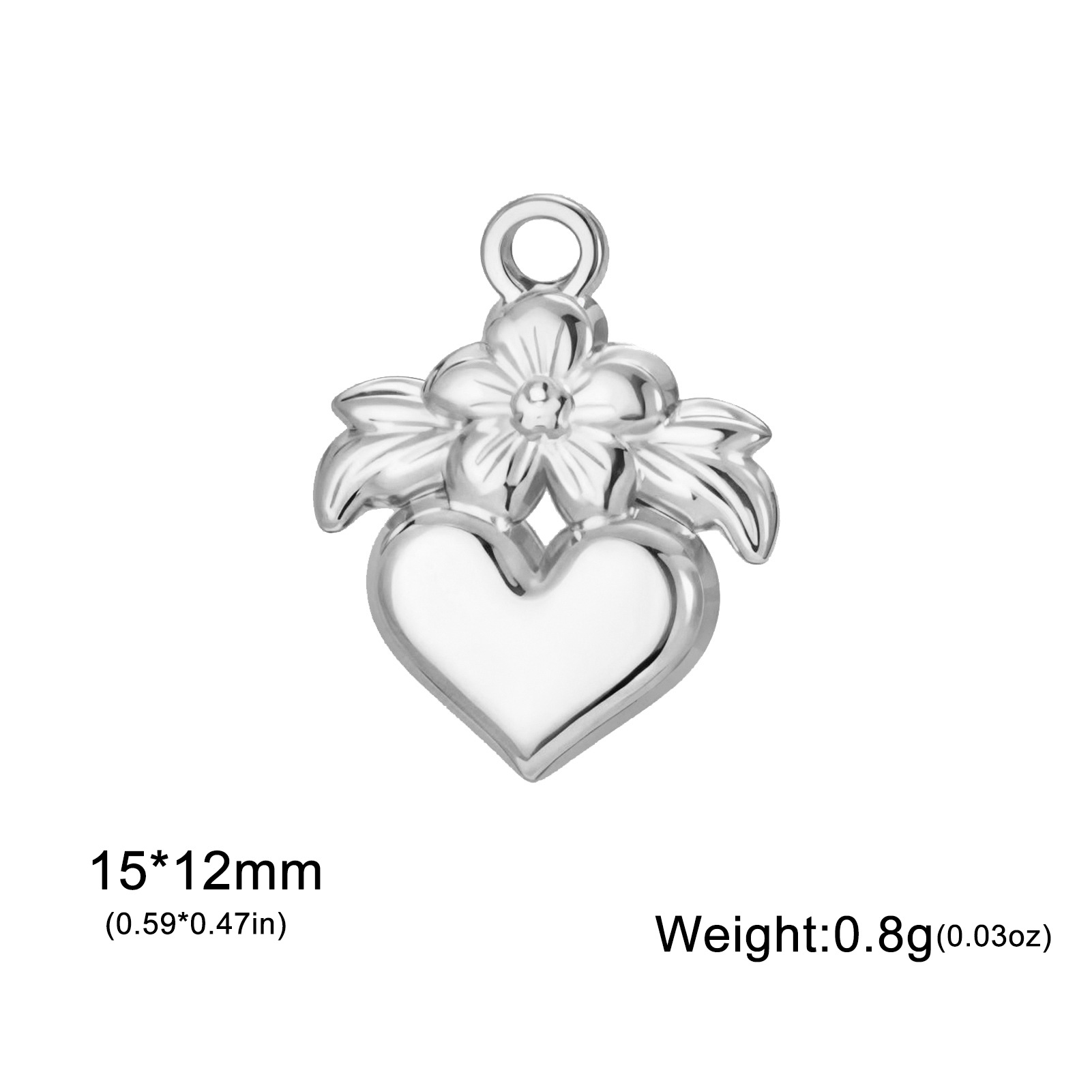 Steel color-flower and leaf heart