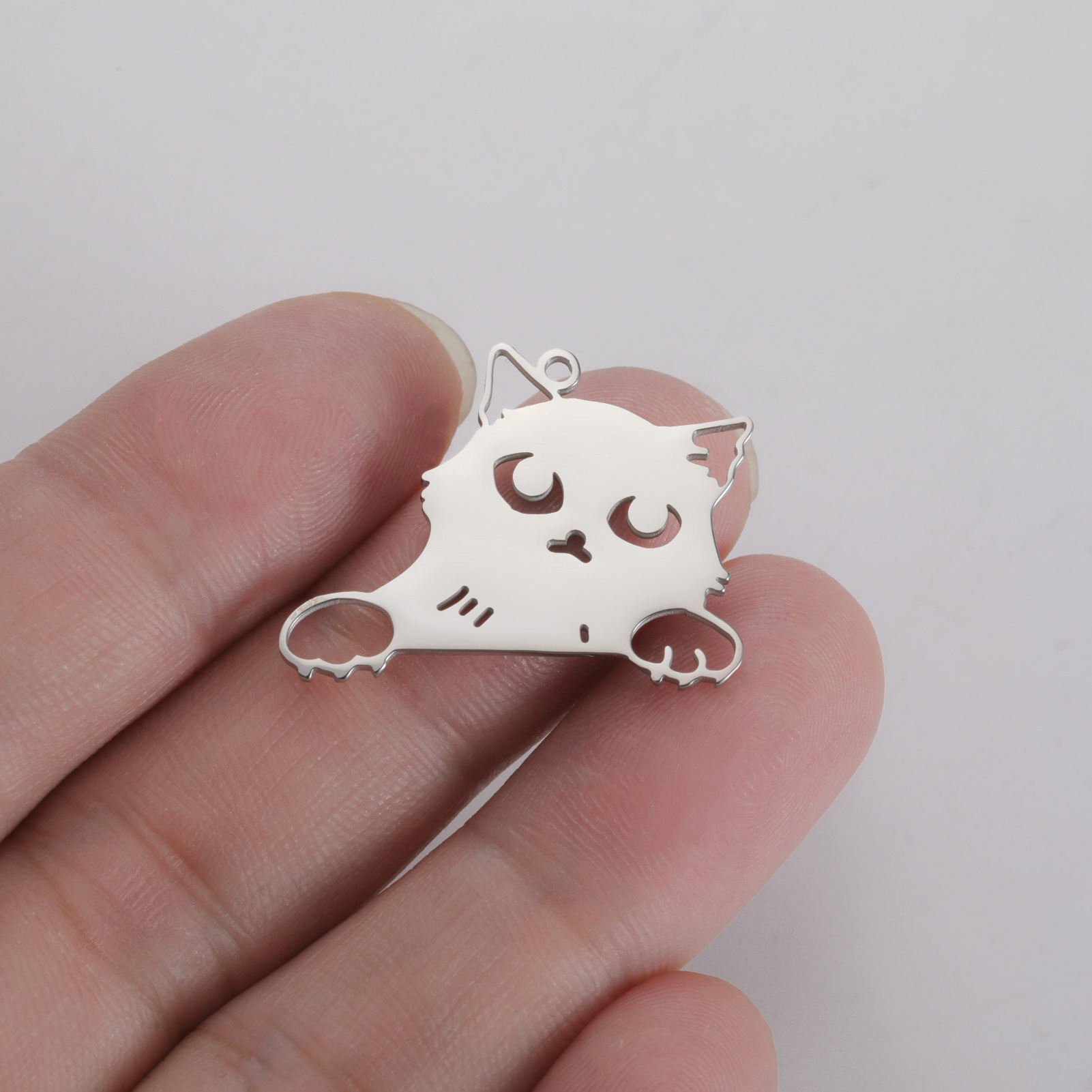 Steel color-tilted kitten