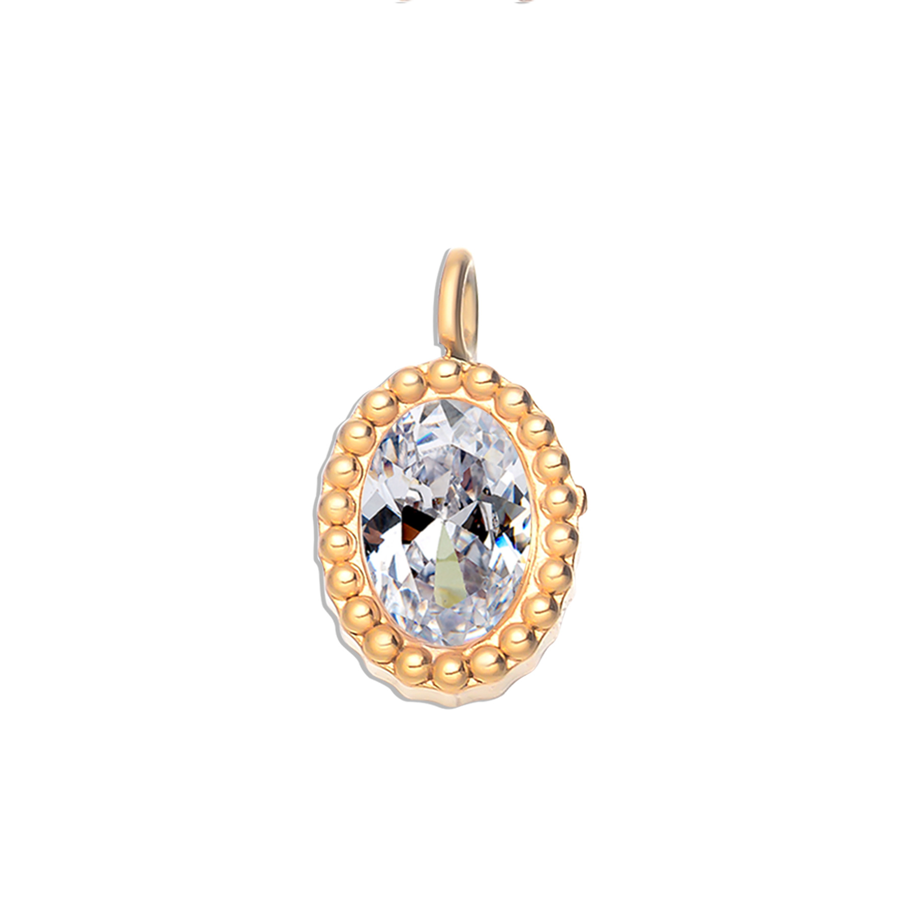 Oval white diamond gold