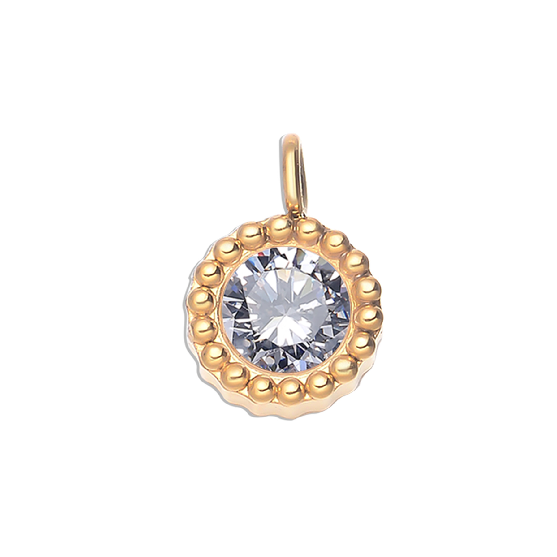Round white diamond gold